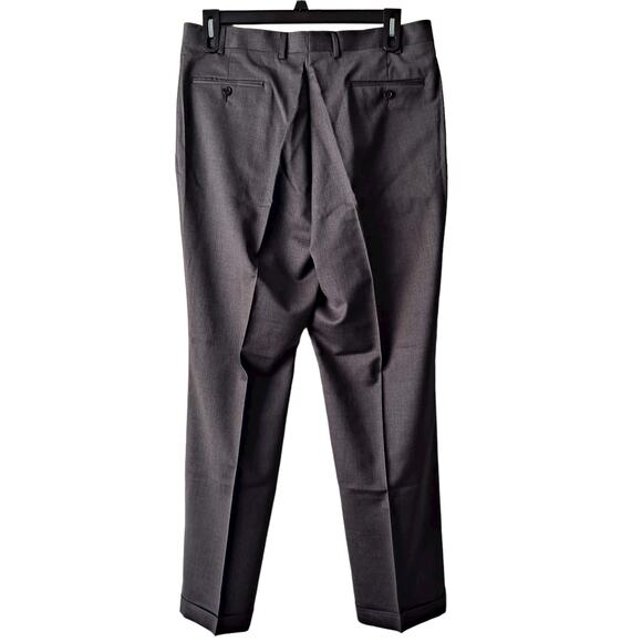 Joseph Abboud Gray 100% Wool Straight Leg Cuffed Dress Pant - Size 36R - Picture 2 of 16